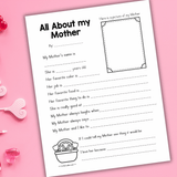 All About My Mom Printable | Mother’s Day Keepsake Questionnaire for Kids