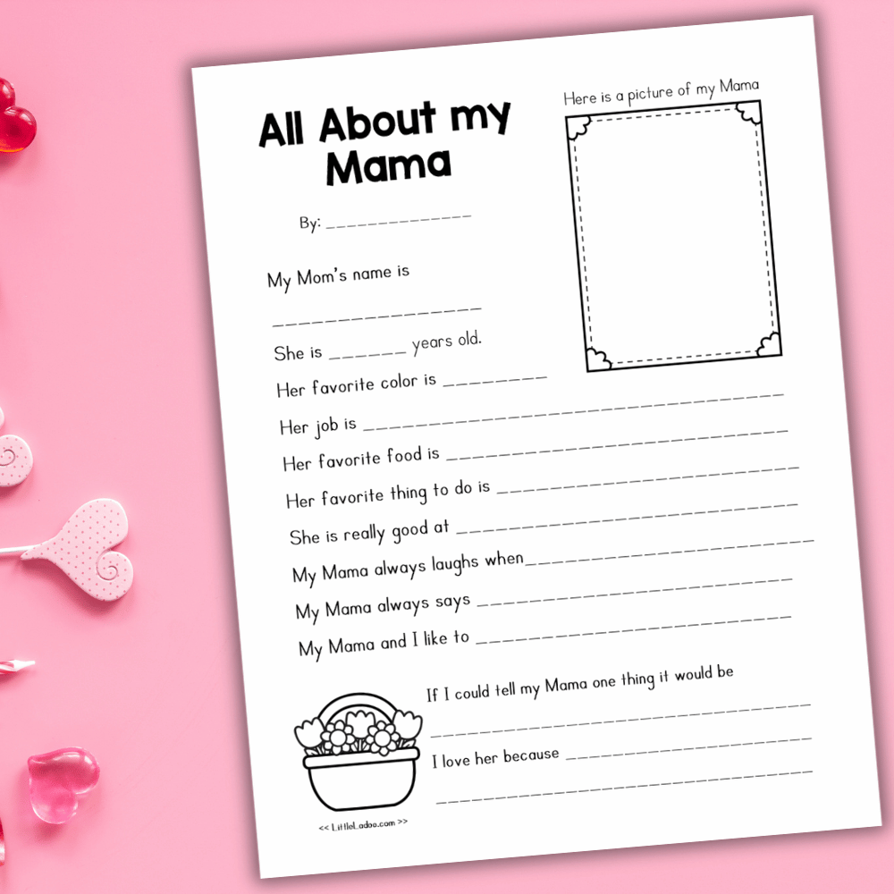 All About My Mom Printable | Mother’s Day Keepsake Questionnaire for Kids