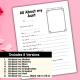 All About My Mom Printable | Mother’s Day Keepsake Questionnaire for Kids