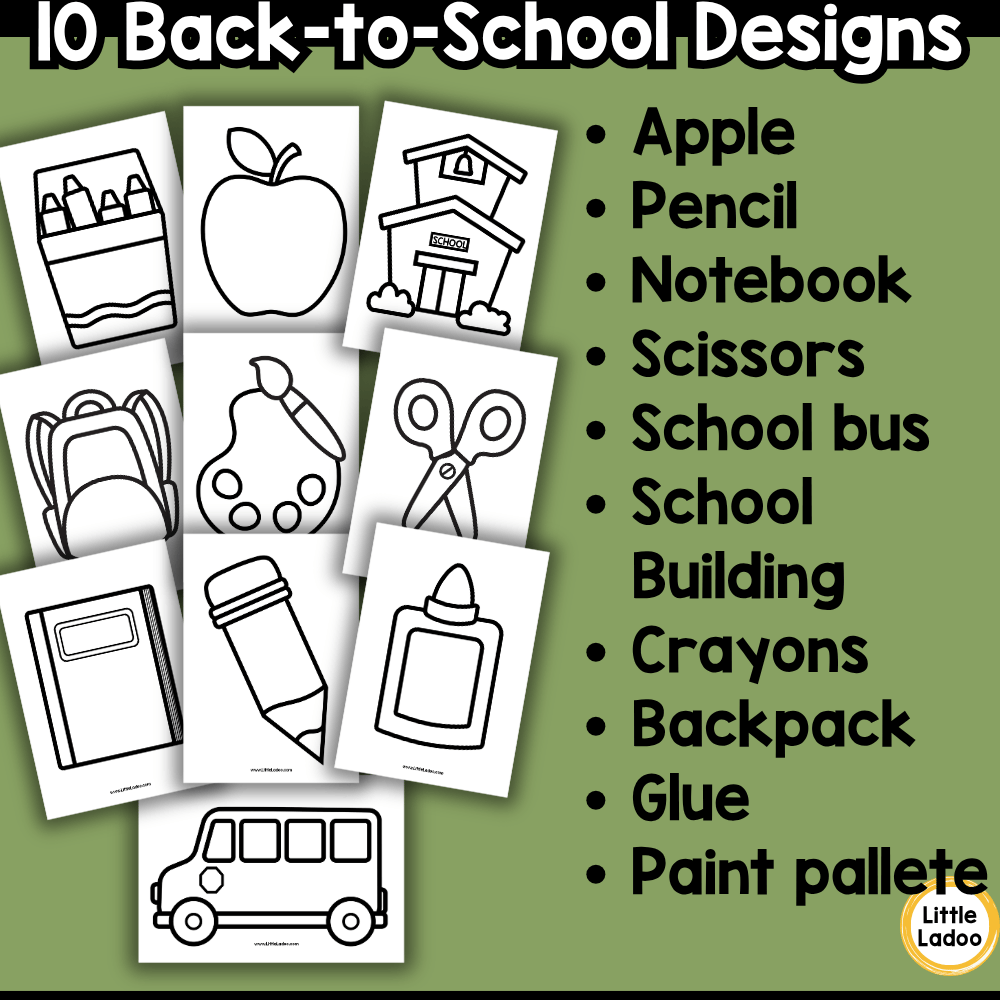 Back to School Craft Templates | 10 Printable School Outlines for Preschool