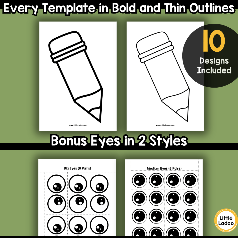 Back to School Craft Templates | 10 Printable School Outlines for Preschool