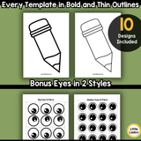 Back to School Craft Templates | 10 Printable School Outlines for Preschool