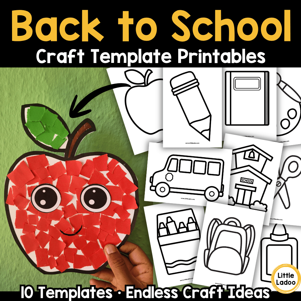 Back to School Craft Templates | 10 Printable School Outlines for Preschool