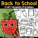 Back to School Craft Templates | 10 Printable School Outlines for Preschool