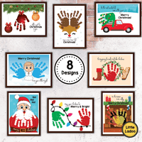 Christmas Handprint Art Printable {8 Designs}