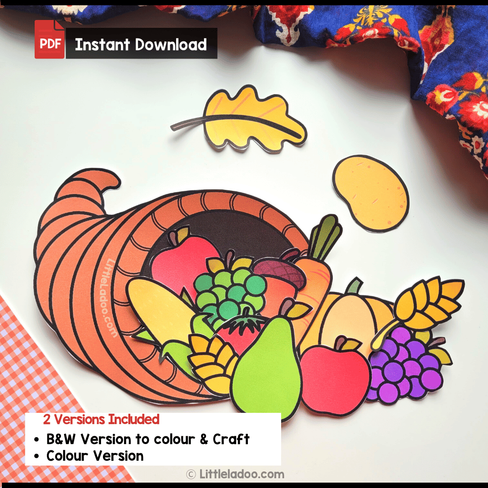 Cornucopia Cut and Paste Craft