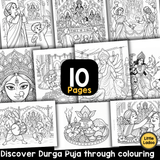 Durga Puja Coloring Pages for Kids – Festival Printables