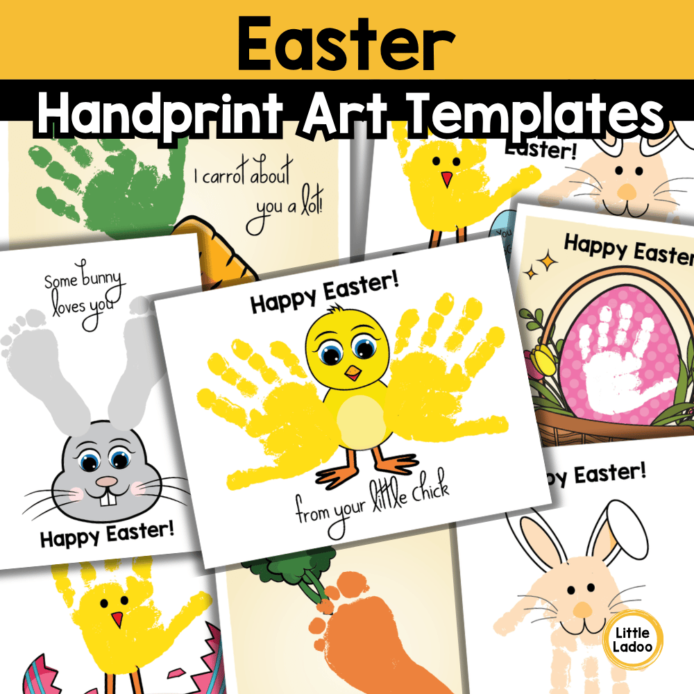 Easter Handprint Art Printable {8 Designs}