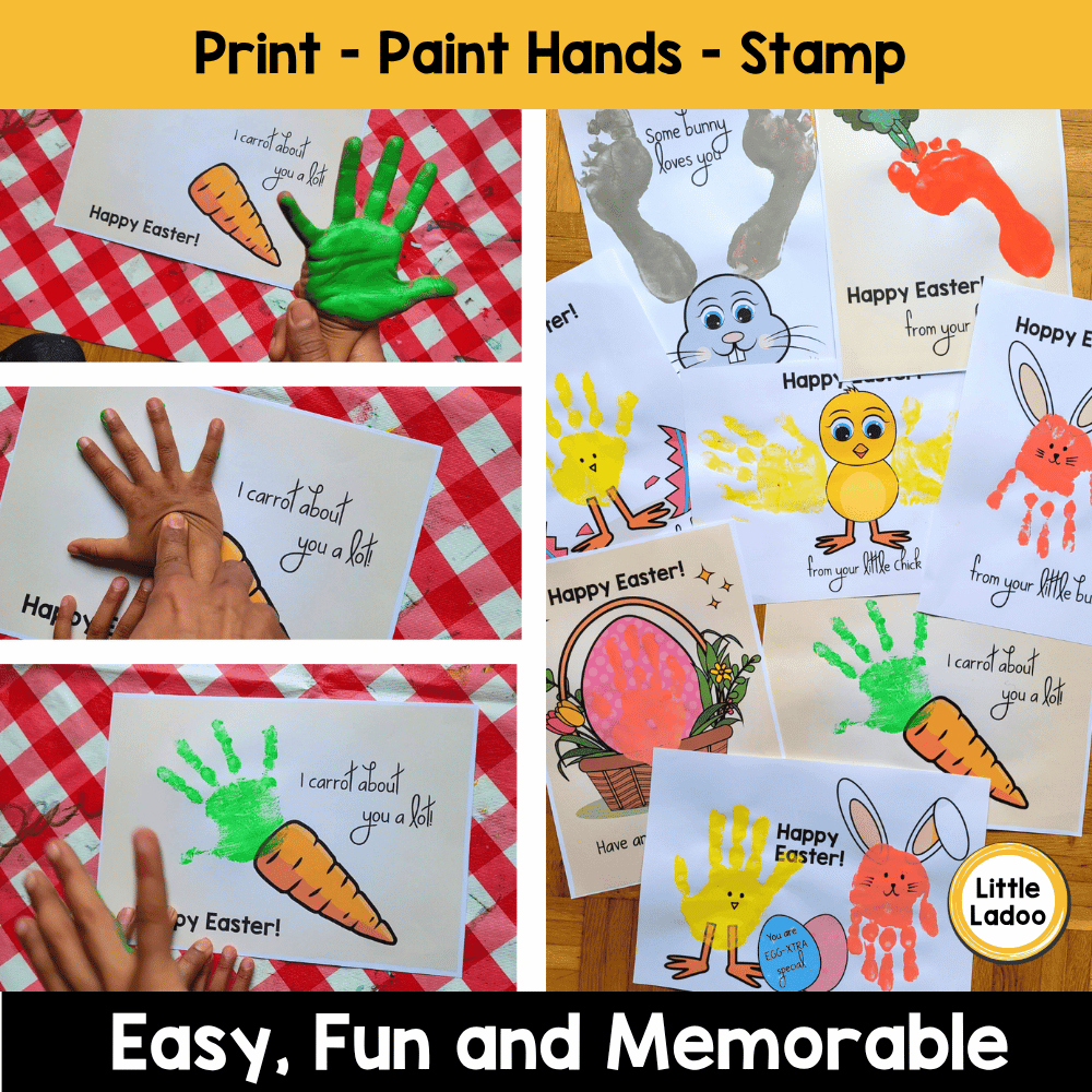 Easter Handprint Art Printable {8 Designs}