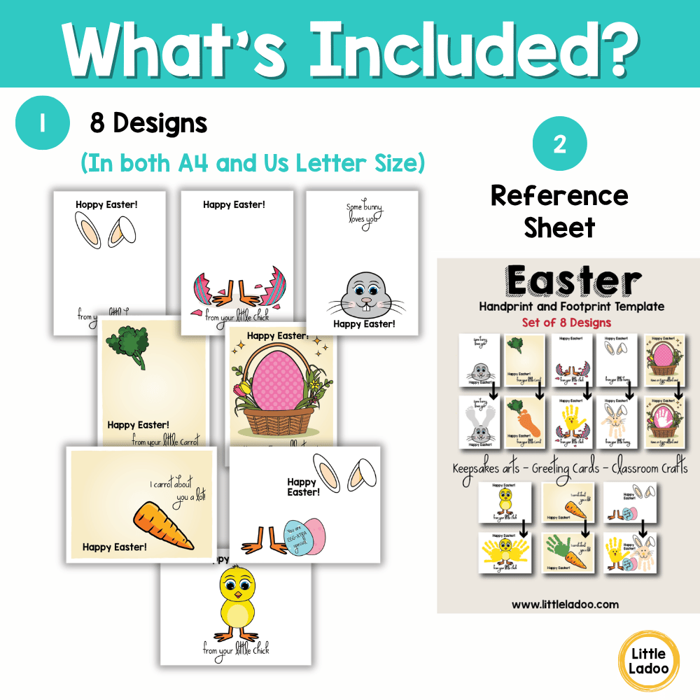 Easter Handprint Art Printable {8 Designs}