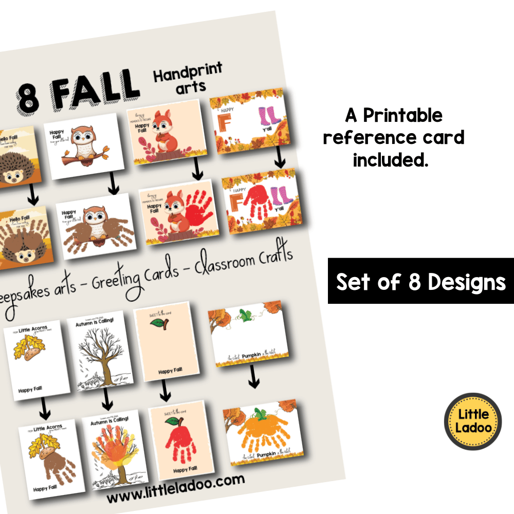 Fall Handprint Art Printable {8 Designs}