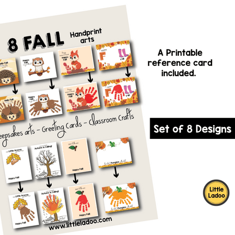 Fall Handprint Art Printable {8 Designs}