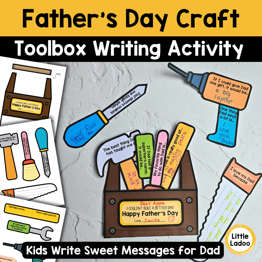 Father’s Day Toolbox Craft | Writing Activity Gift for Dad