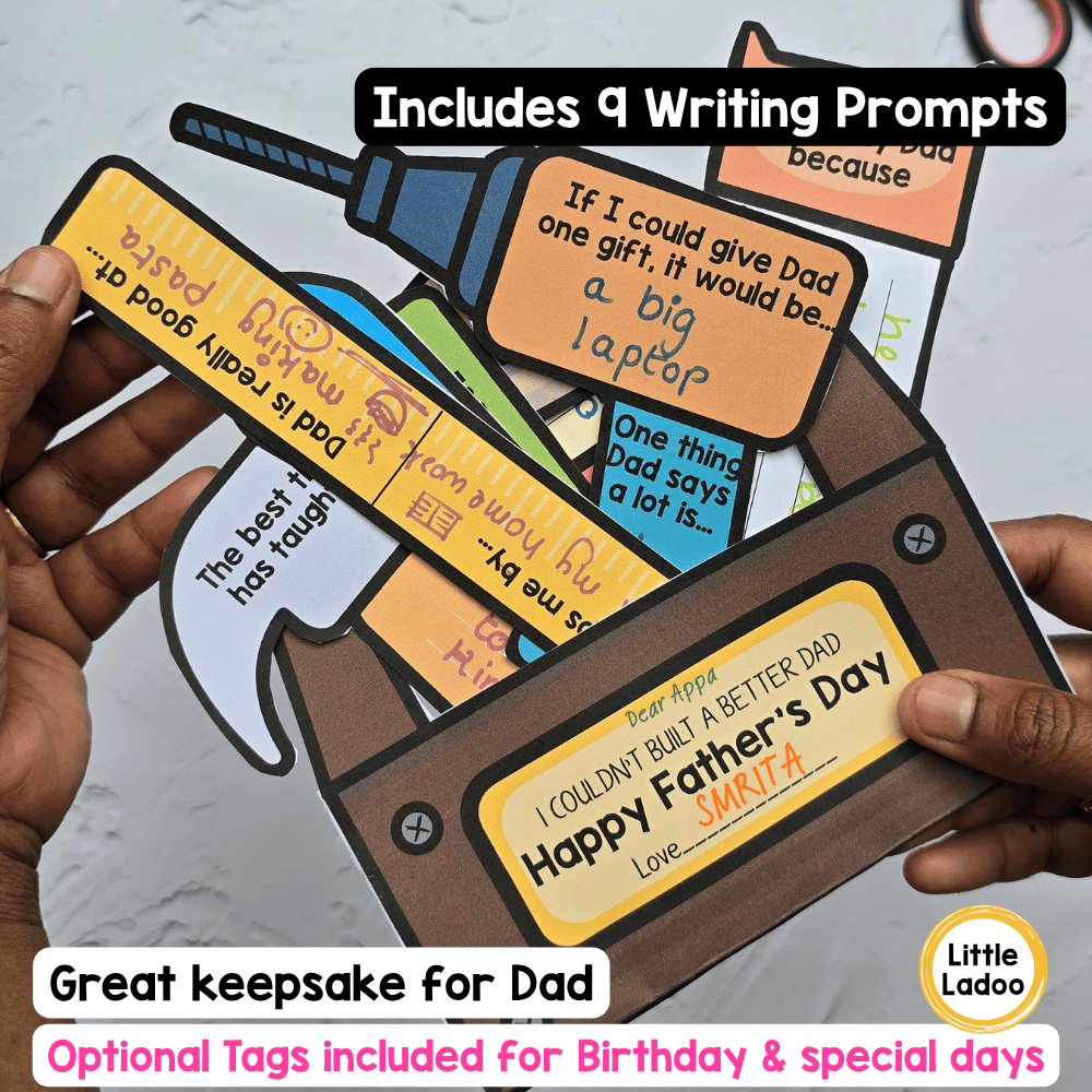 Father’s Day Toolbox Craft | Writing Activity Gift for Dad