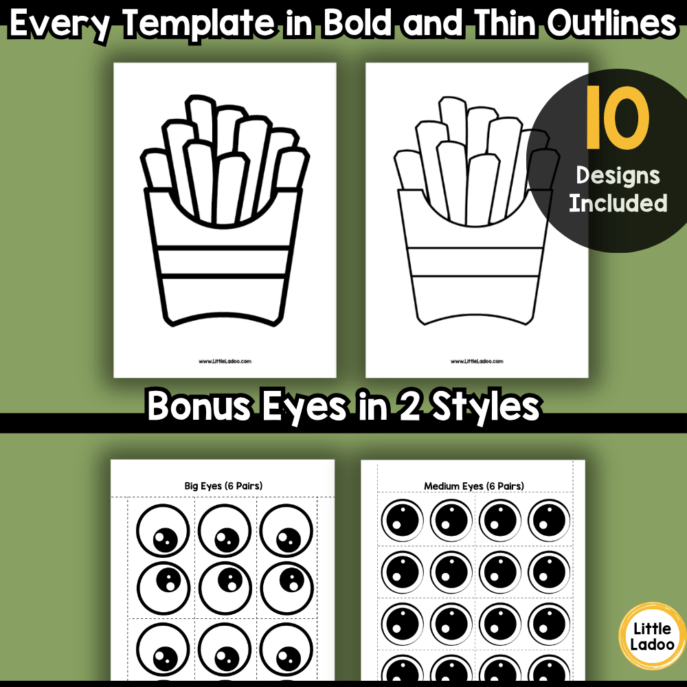 Food Craft Templates | 10 Printable Food Outlines