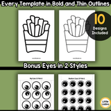 Food Craft Templates | 10 Printable Food Outlines