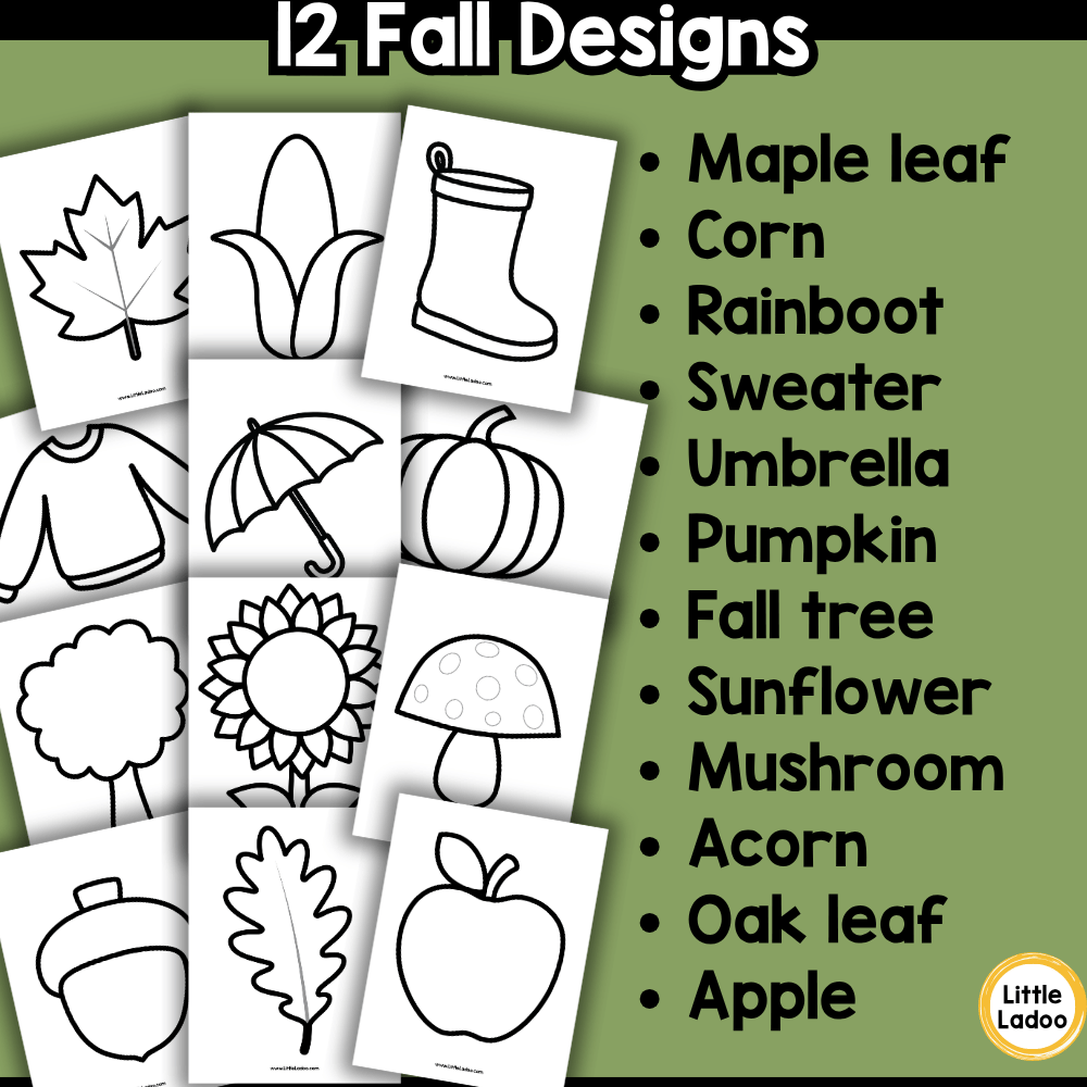 Fall Theme Craft Templates | 10 Printable Autumn Outlines for Preschool