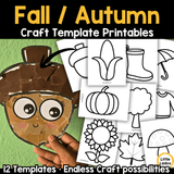 Fall Theme Craft Templates | 10 Printable Autumn Outlines for Preschool