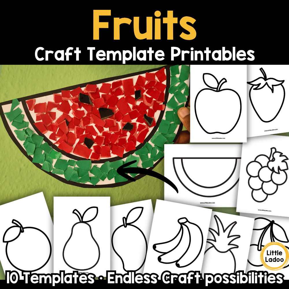 Fruit Craft Templates | 10 Printable Fruits Outlines