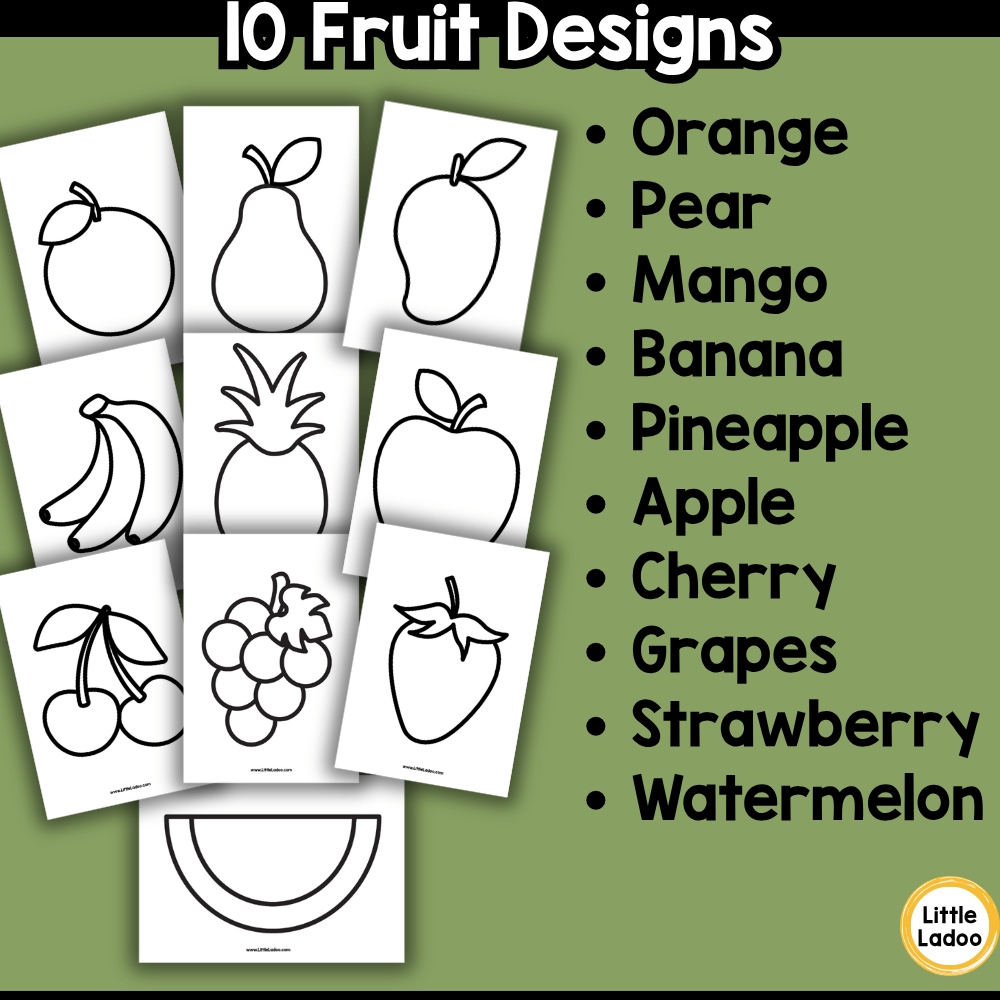 Fruit Craft Templates | 10 Printable Fruits Outlines