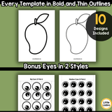 Fruit Craft Templates | 10 Printable Fruits Outlines
