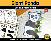 Giant panda Cut and Paste Craft Template