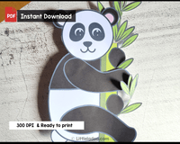 Giant panda Cut and Paste Craft Template