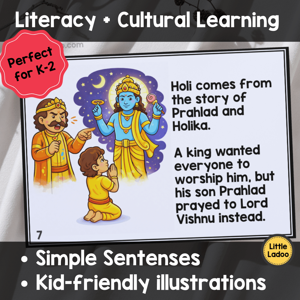 Holi Booklet Printable for Early Readers | Festival of Colors Activities