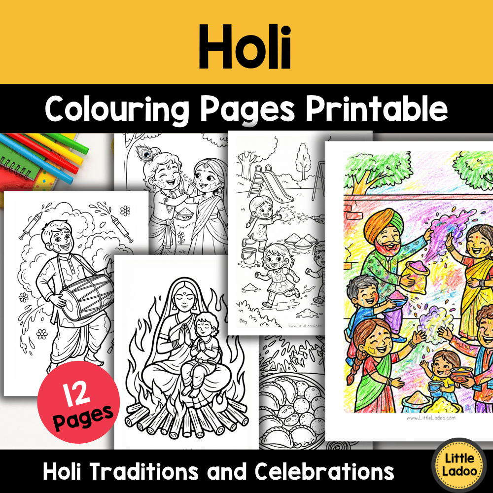 Holi Coloring Pages Printable