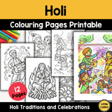 Holi Coloring Pages Printable