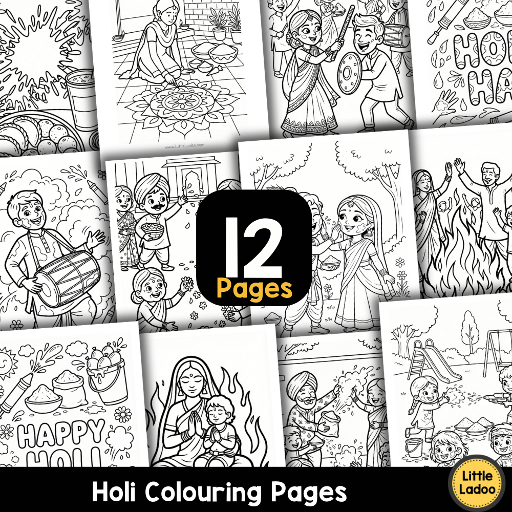 Holi Coloring Pages Printable