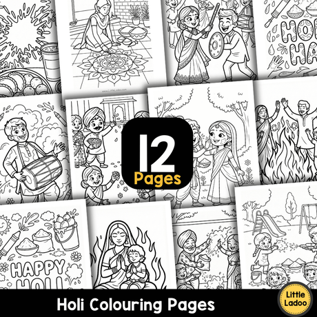 Holi Coloring Pages Printable