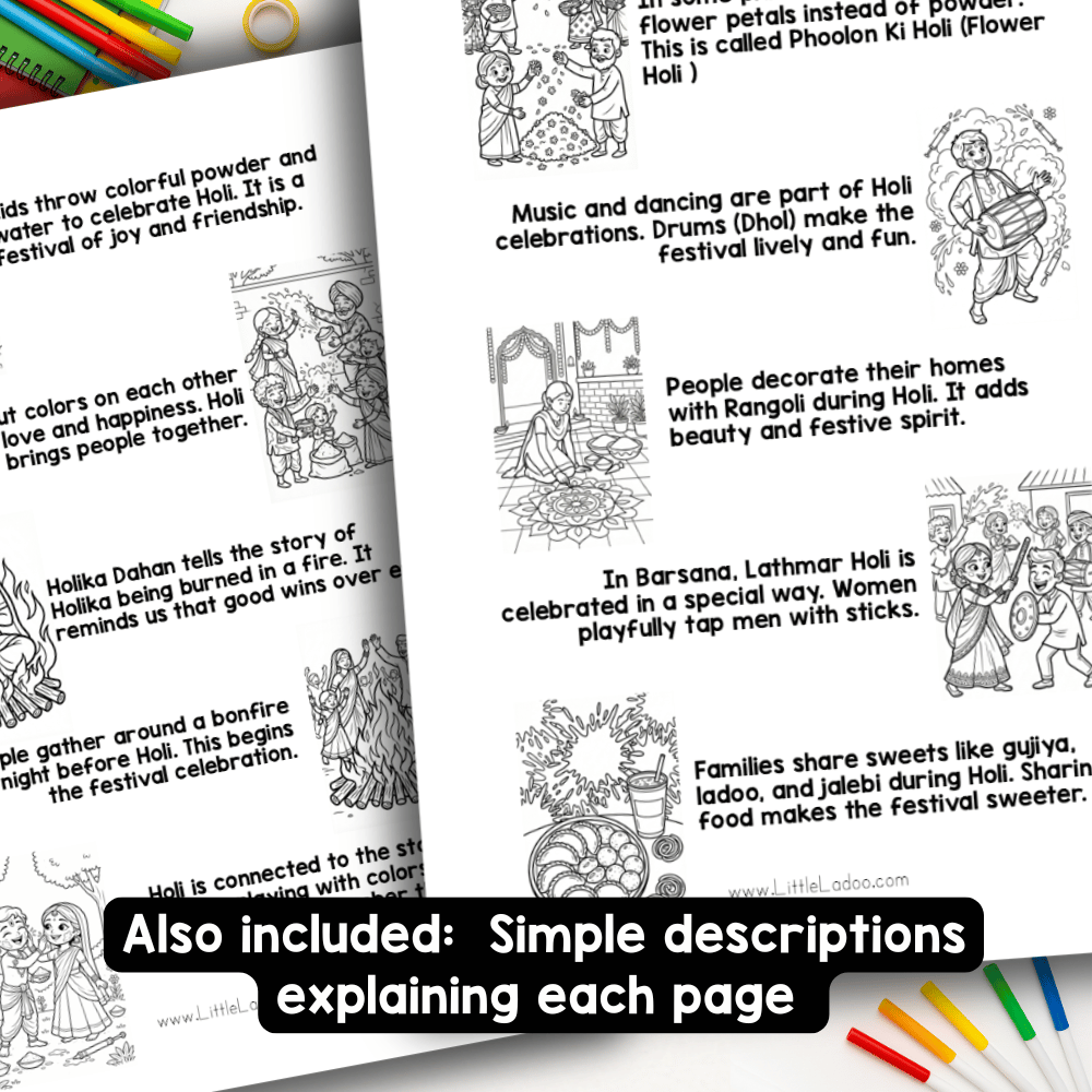 Holi Coloring Pages Printable