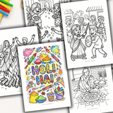Holi Coloring Pages Printable