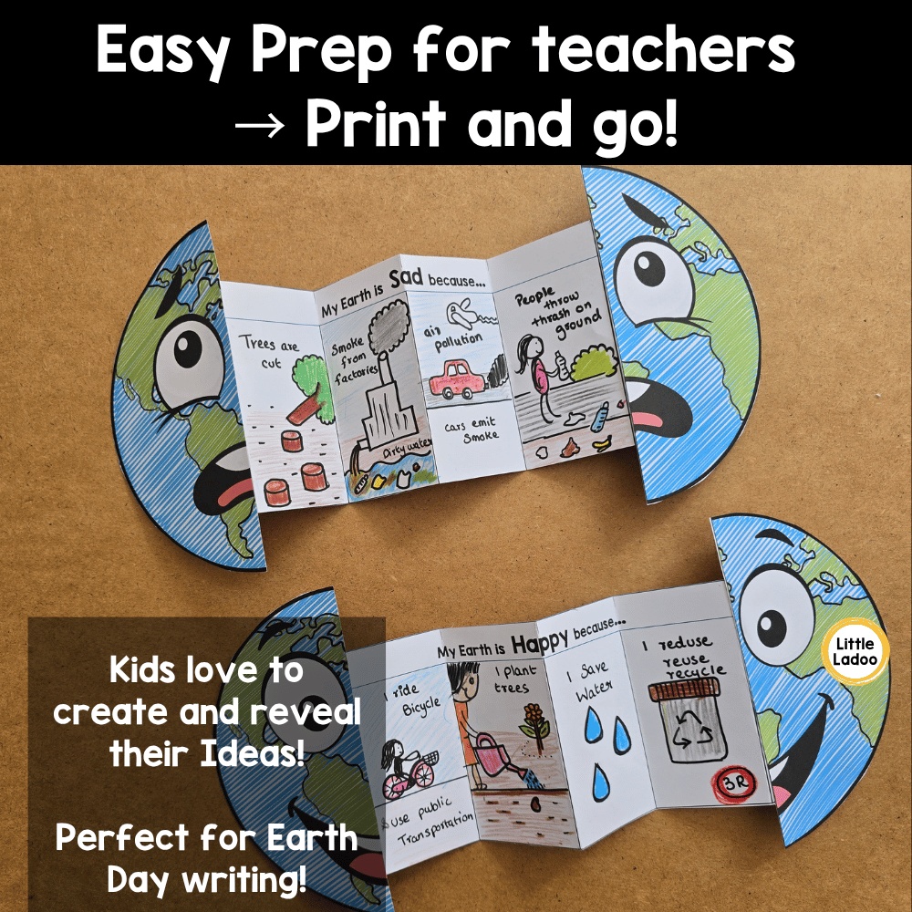 Earth Day Happy vs Sad Earth Craft
