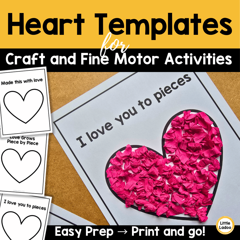Heart Template for Crafts & Fine Motor Activities | Valentine's Heart Printable