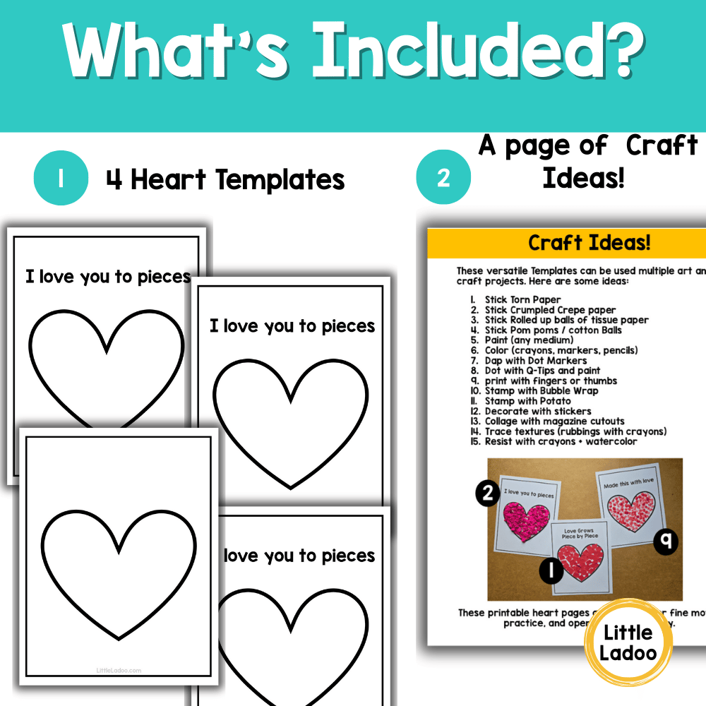 Heart Template for Crafts & Fine Motor Activities | Valentine's Heart Printable
