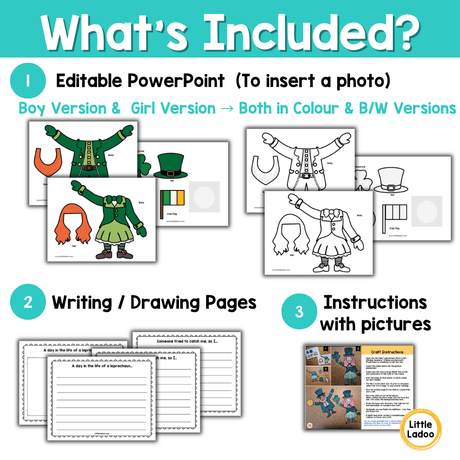 Leprechaun Editable Photo Craft — St Patrick’s Day Bulletin Board Activity