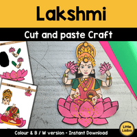 Lakshmi Cut and Paste Craft Template