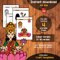 Lakshmi Cut and Paste Craft Template