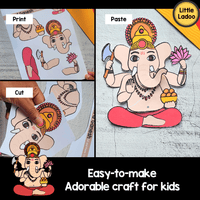 Lord Ganesh Cut and Paste Craft Template