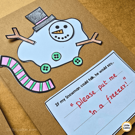 Melted Snowman Cut and Paste Craft and Writing Activity