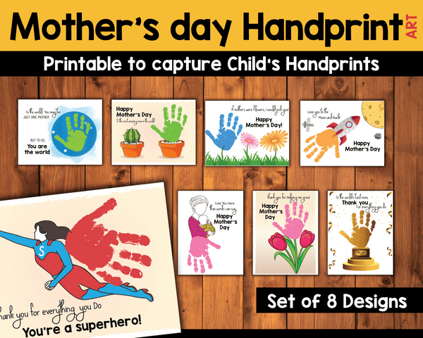 Mother's Day Handprint Art Printable {8 Designs}