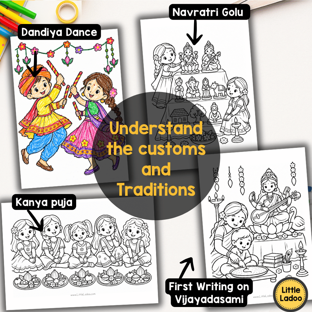 Navratri Coloring Pages for Kids | Printable Activities