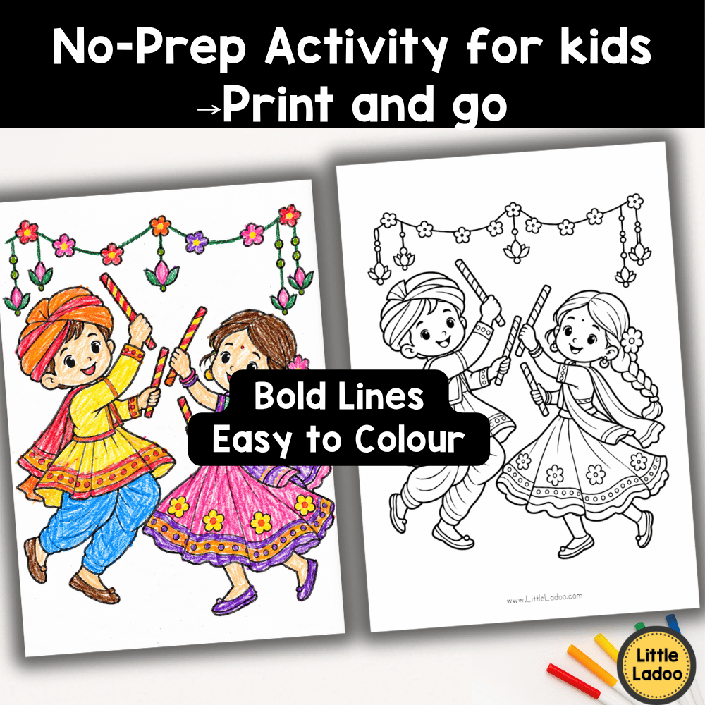 Navratri Coloring Pages for Kids | Printable Activities