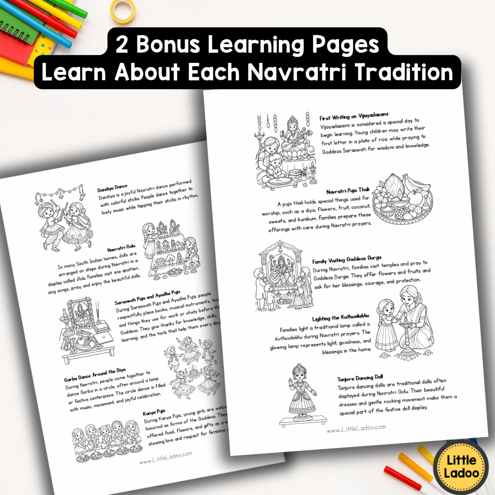 Navratri Coloring Pages for Kids | Printable Activities