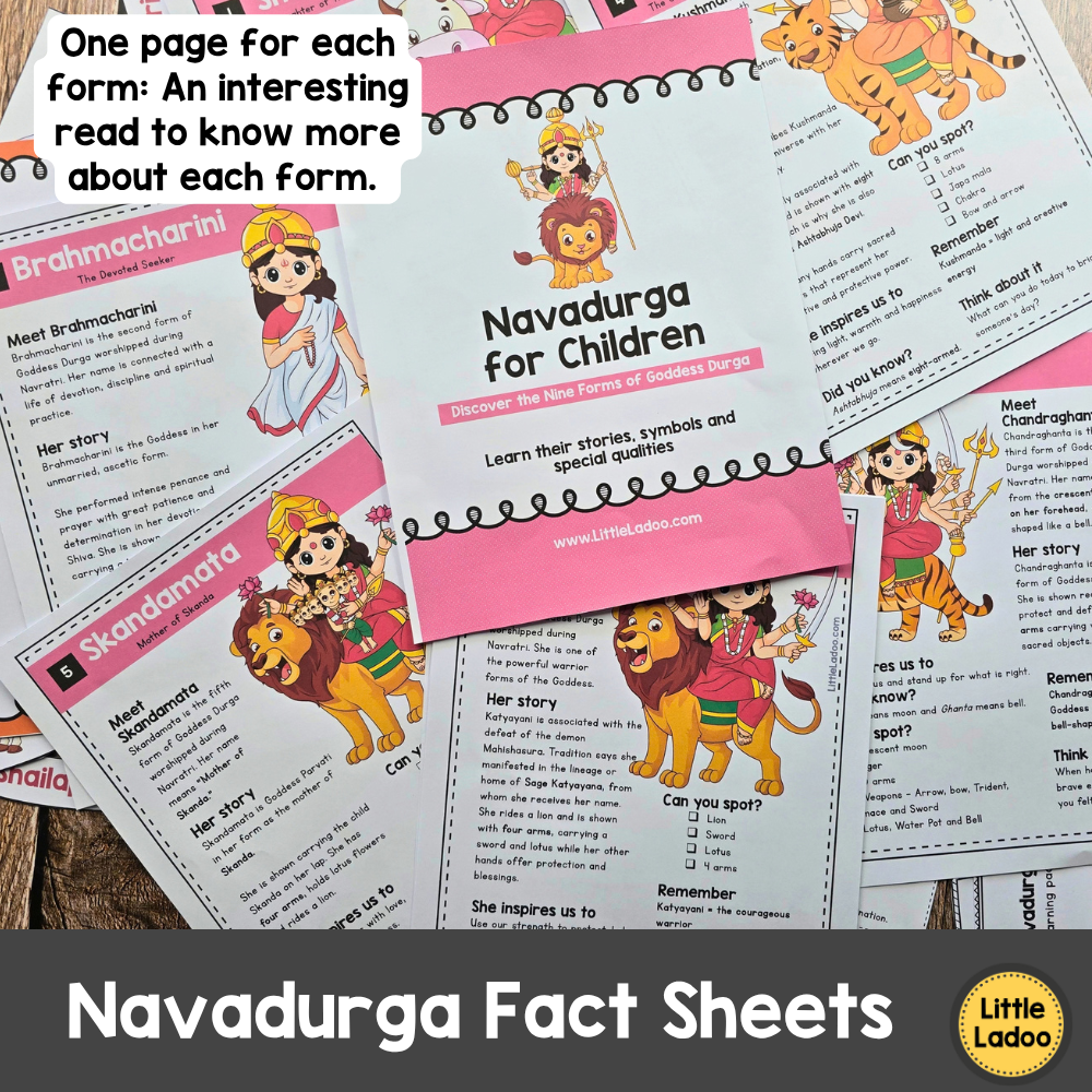 Navadurga Learning Pack Printable for Kids
