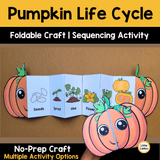 Pumpkin Life Cycle Craft Printable | Foldable Sequencing Activity