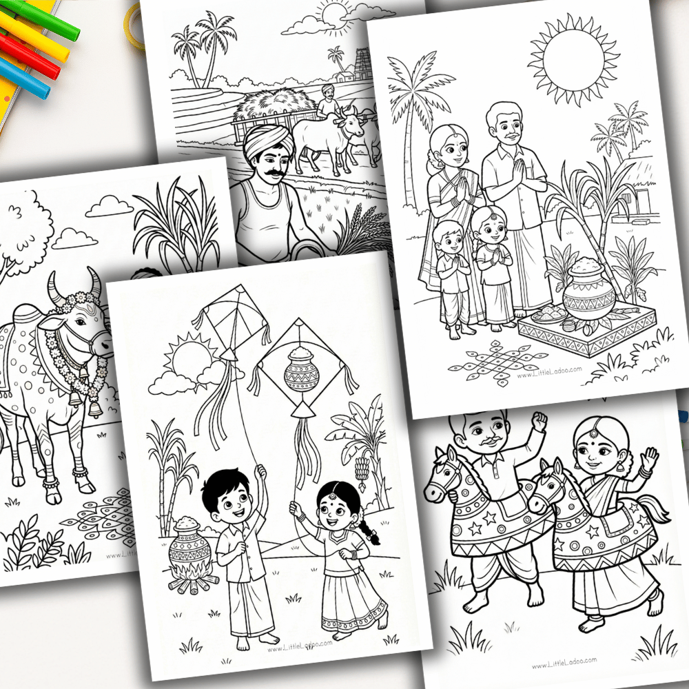 Pongal Colouring Pages Printable