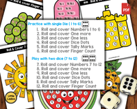 Summer Roll and cover Math Printable